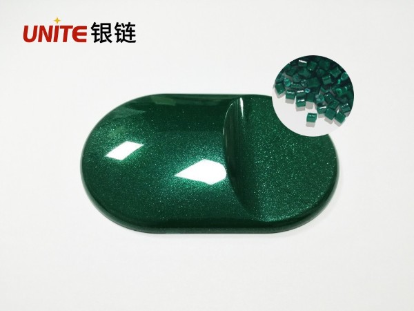 银链家电外壳用给极光绿色ABS喷涂塑料